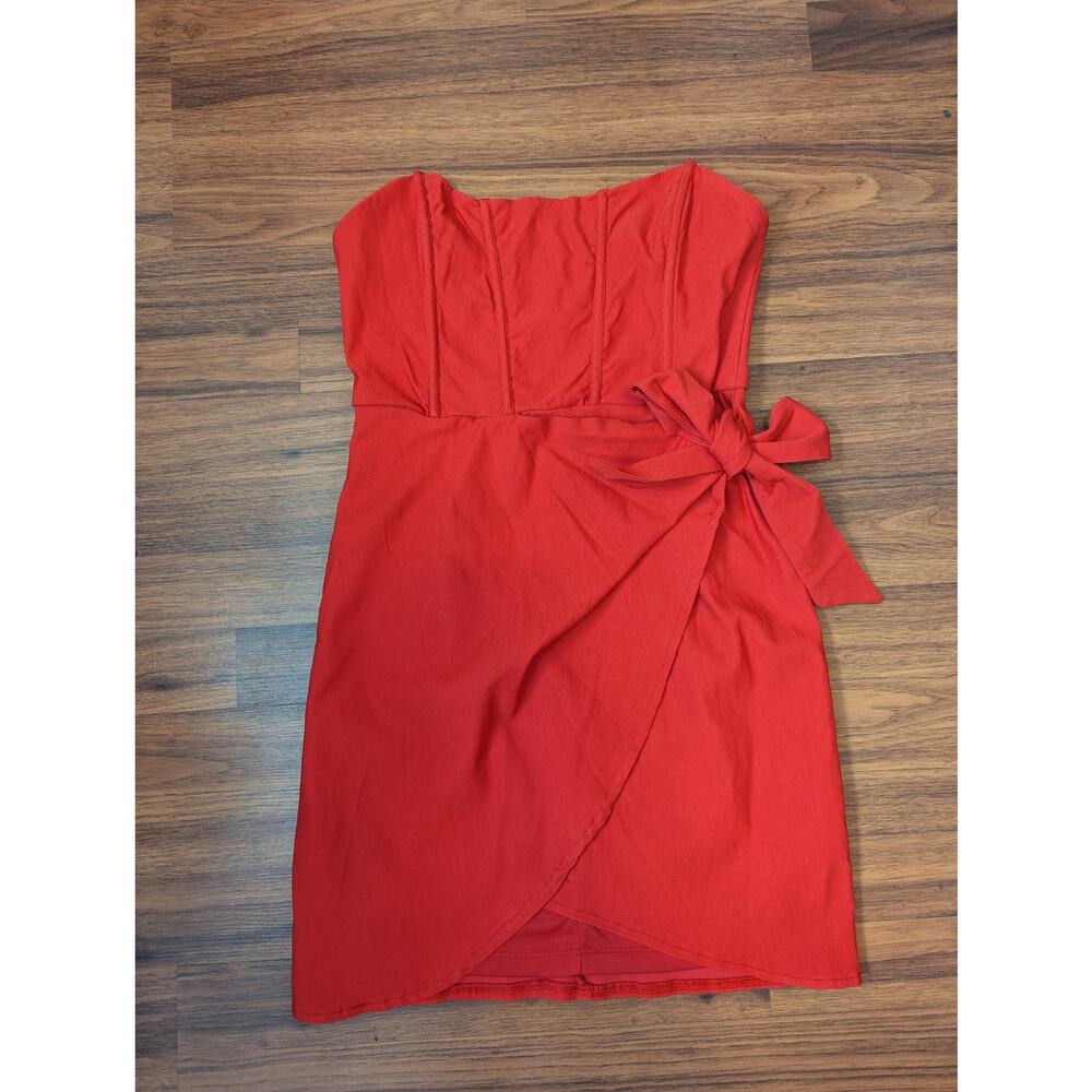 Hello Molly Hot Vibes Mini Dress Size XL Red Wrap Dress NWT Coastal Cowgirl - Picture 2 of 6